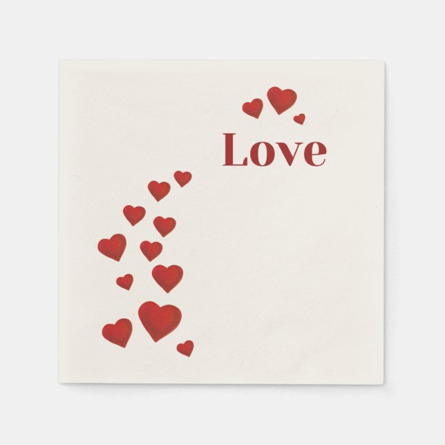 Guardanapo De Papel Amor com corações (Frente)