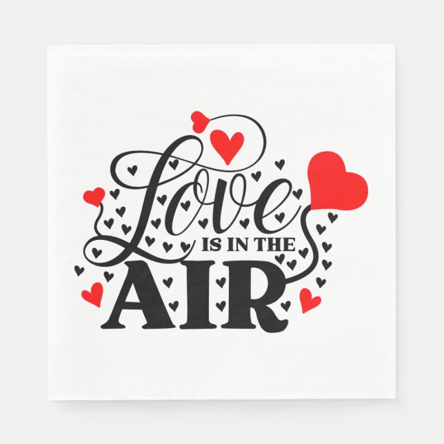 Guardanapo De Papel Amor Corações Vermelhos Casamento, Chá de panela,  (Frente)