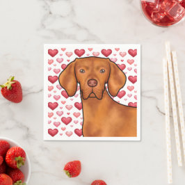 Guardanapo De Papel Amor de cachorro Vizsla com padrão de Corações Ver