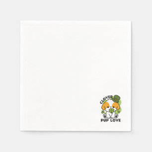 Guardanapo De Papel Amor de véu - Ruas. Design de cão no dia de Patric