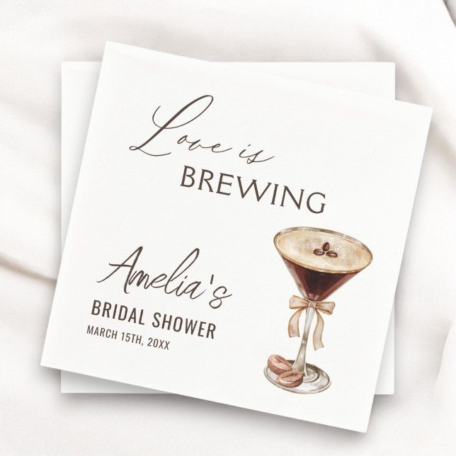 Guardanapo De Papel Amor é Criar Chá de panela Espresso Martini (Criador carregado)