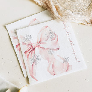 Guardanapo De Papel Amor É frio fora do Chá de fraldas rosa