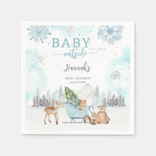 Guardanapo De Papel Amor É Frio Woodland Fora do Chá de fraldas