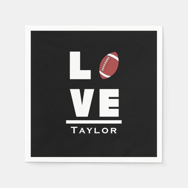 Guardanapo De Papel Amor E Vivo Fã De Futebol Americano (Frente)