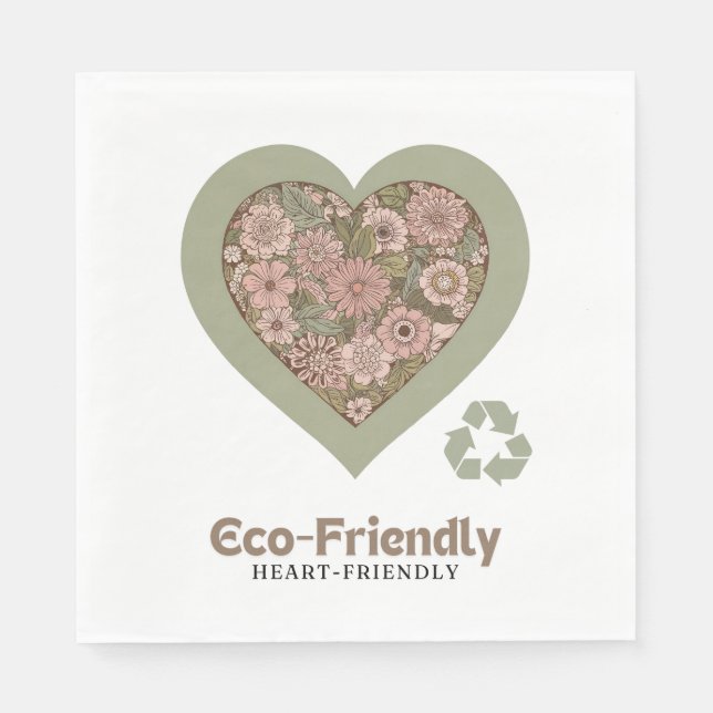Guardanapo De Papel Amor ecológico e cardíaco (Frente)