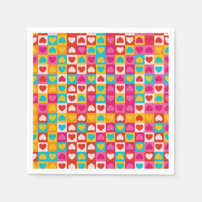 Guardanapo De Papel Amor em Padrões (Frente)
