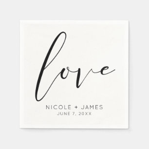 Guardanapo De Papel AMOR EM PRETO E BRANCO Casamento Moderno Minimalis