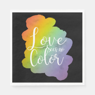 Guardanapo De Papel Amor Não Vê Cor Citar Arco-Íris Preto