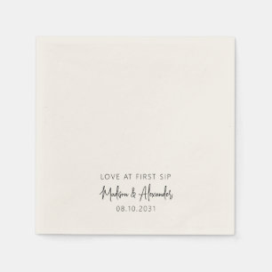 Guardanapo De Papel Amor no Primeiro Sip Nomes Personalizados Script W