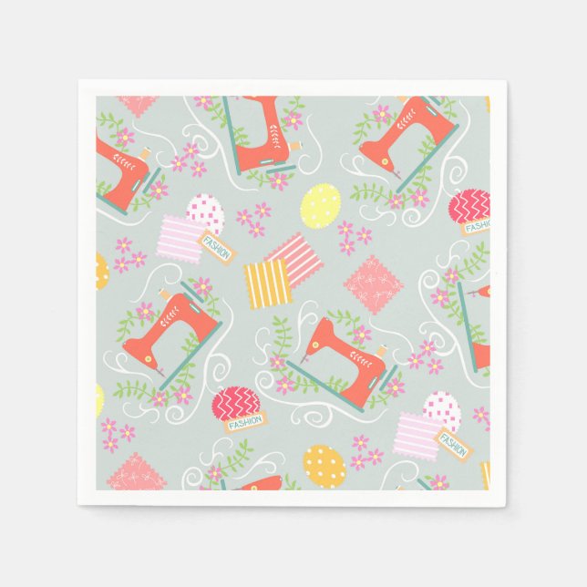 Guardanapo De Papel Amor Sewing Cinza (Frente)