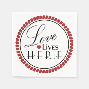 Guardanapo De Papel Amor Vive Aqui Tipografia