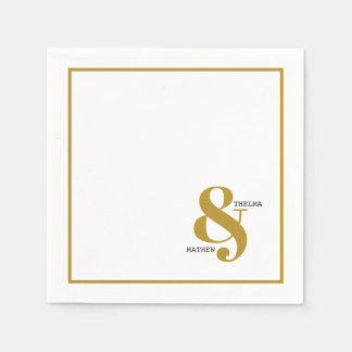 Guardanapo De Papel Ampersand com Nomes Casando Napkins