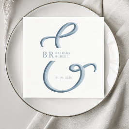 Guardanapo De Papel Ampersand Dusty Blue Wedding