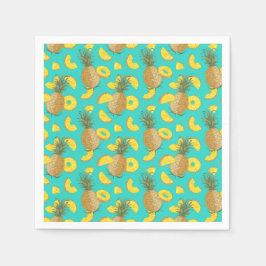 Guardanapo De Papel Ananás De Cor Turquesa