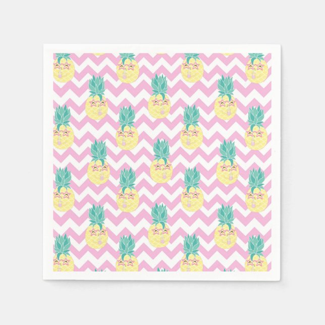 Guardanapo De Papel Ananás e Chevron (Frente)