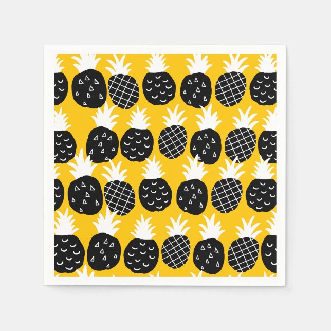 Guardanapo De Papel Ananás preto (Frente)