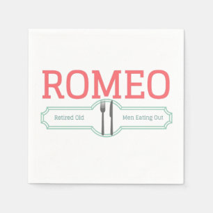 Guardanapo De Papel Anciões aposentados Romeo engraçados que comem