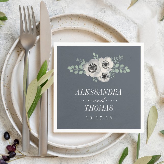 Guardanapo De Papel Anemone e Eucalyptus Wedding (Criador carregado)