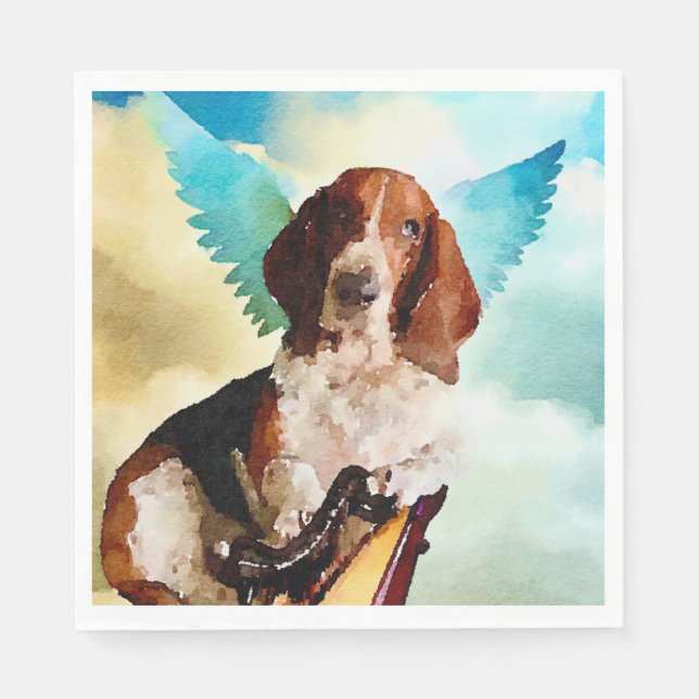 Guardanapo De Papel Angel Basset hound Napkin (Frente)