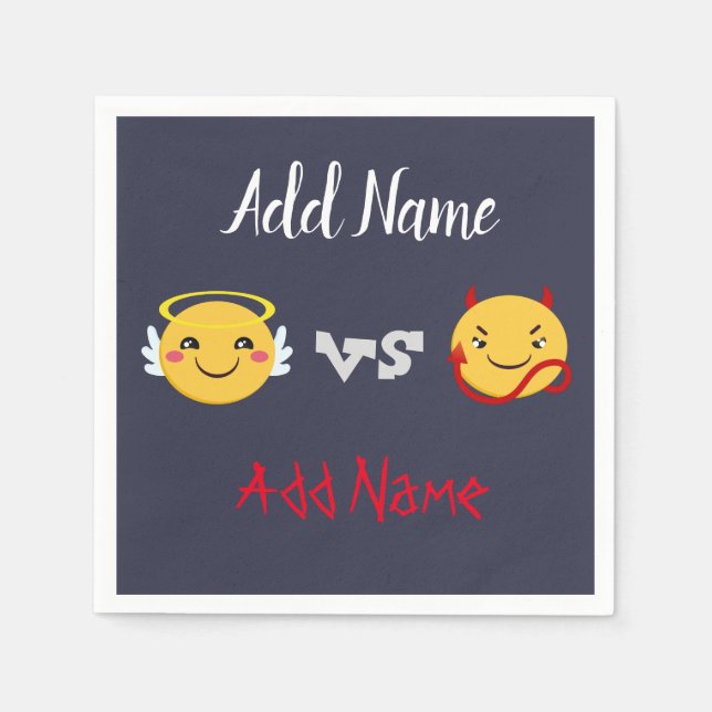 Guardanapo De Papel Angel vs Devil Emoji PErsonalize (Frente)
