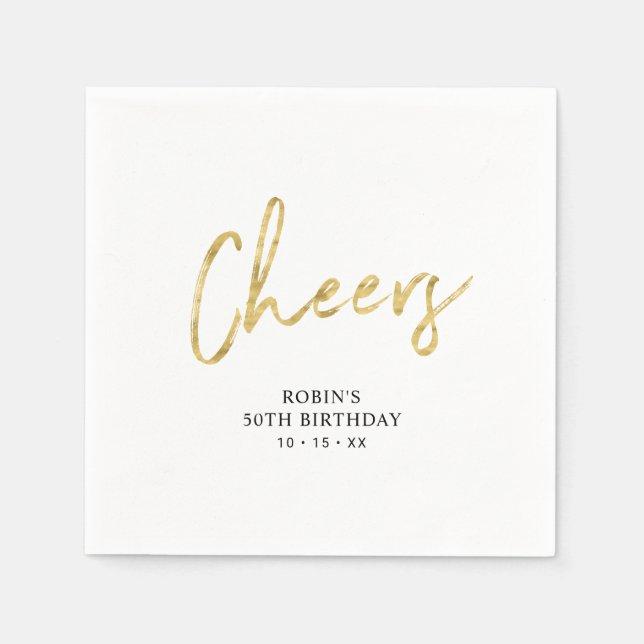 Guardanapo De Papel Anima a Festa de aniversário Adulta do Script de P (Frente)