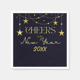 Guardanapo De Papel Anima-se com as estrelas de mensagem de Ano Novo