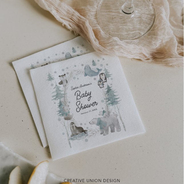 Guardanapo De Papel Animais Árcticos Chá de fraldas de inverno Napkins (Criador carregado)