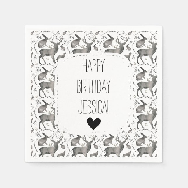 Guardanapo De Papel Animais Da Floresta (Frente)