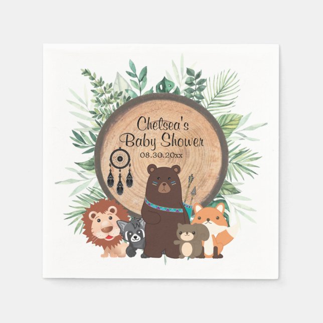 Guardanapo De Papel Animais Da Floresta (Frente)