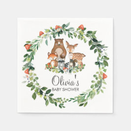 Guardanapo De Papel Animais da Floresta - Aniversário do Chá de fralda