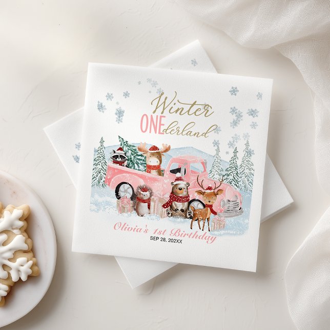 Guardanapo De Papel Animais da Floresta Caminhão ONEderland 1º Anivers (Criador carregado)