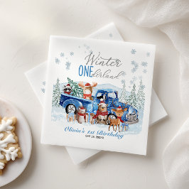 Guardanapo De Papel Animais da Floresta Caminhão ONEderland 1º Anivers