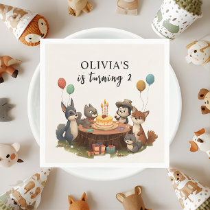 Guardanapo De Papel "Animais da Floresta Festas de aniversário Criança
