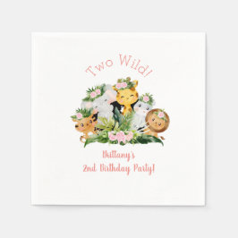 Guardanapo De Papel Animais da Selva Dois Selvagens Festa de Aniversár