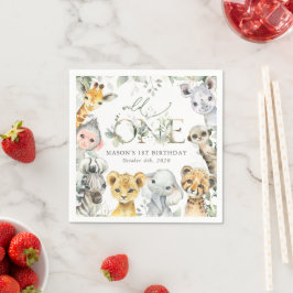 Guardanapo De Papel Animais da Selva, Safari, Selvagem, Primeiro Anive