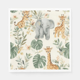 Guardanapo De Papel Animais da Selva Wild One Safari Aniversário de 1