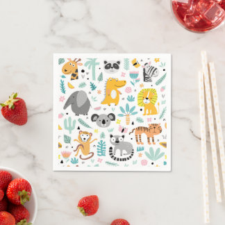 Guardanapo De Papel Animais das florestas tropicais