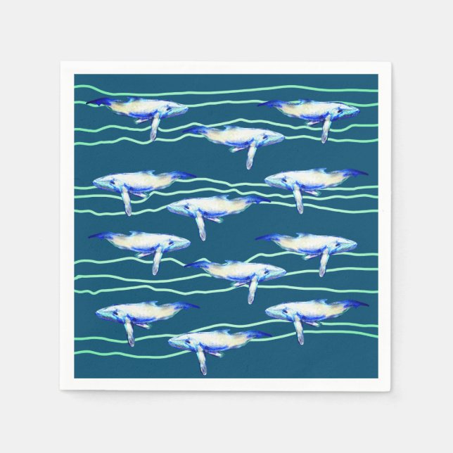 Guardanapo De Papel Animais de baleia Design Napkins (Frente)