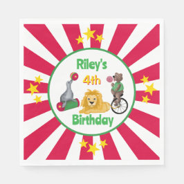 Guardanapo De Papel Animais de circo reproduzidos manualmente, vermelh