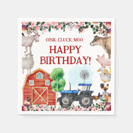 Guardanapo De Papel Animais de Criação Fazenda de Quintal Vermelho