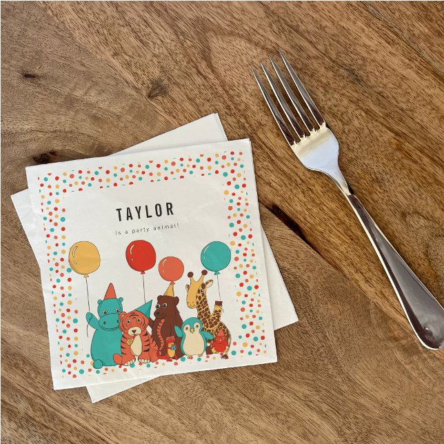 Guardanapo De Papel Animais de Festa e Pontos Personalizados de Aniver (Criador carregado)