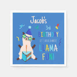 Guardanapo De Papel Animais de Festa Llama Aniversário Meninos Azul