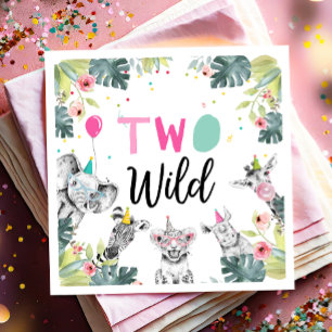 Guardanapo De Papel Animais de festa Safari Garota Dois Partos Selvage
