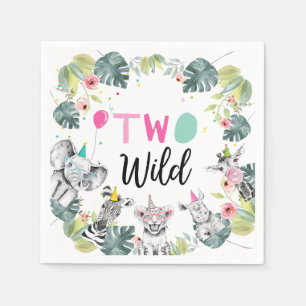 Guardanapo De Papel Animais de festa Safari Garota Rosa Segundo segund