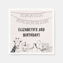 Animais de festas desenhados à mão