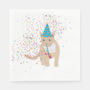Guardanapo De Papel Animais de Gato Engraçados Fazendo Festa
