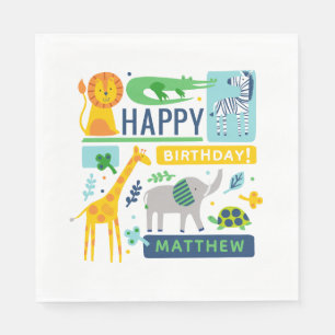 Guardanapo De Papel Animais de Jardim Zoo Natal 6.5" NAPKINS