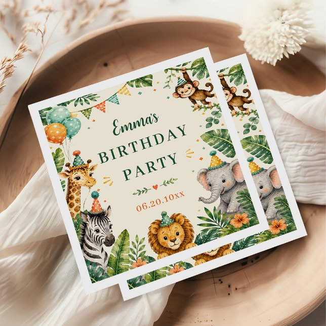 Guardanapo De Papel Animais de Safari Aniversário (Criador carregado)