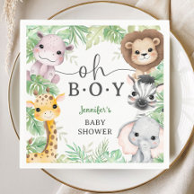 Animais de Safari Chá de Bebê Oh Menino Tropical J