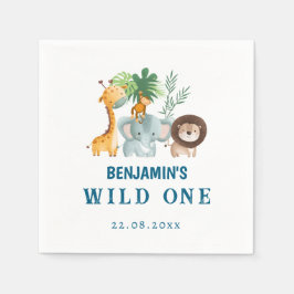 Guardanapo De Papel Animais de Safari Festa de Aniversário Selvagem Um